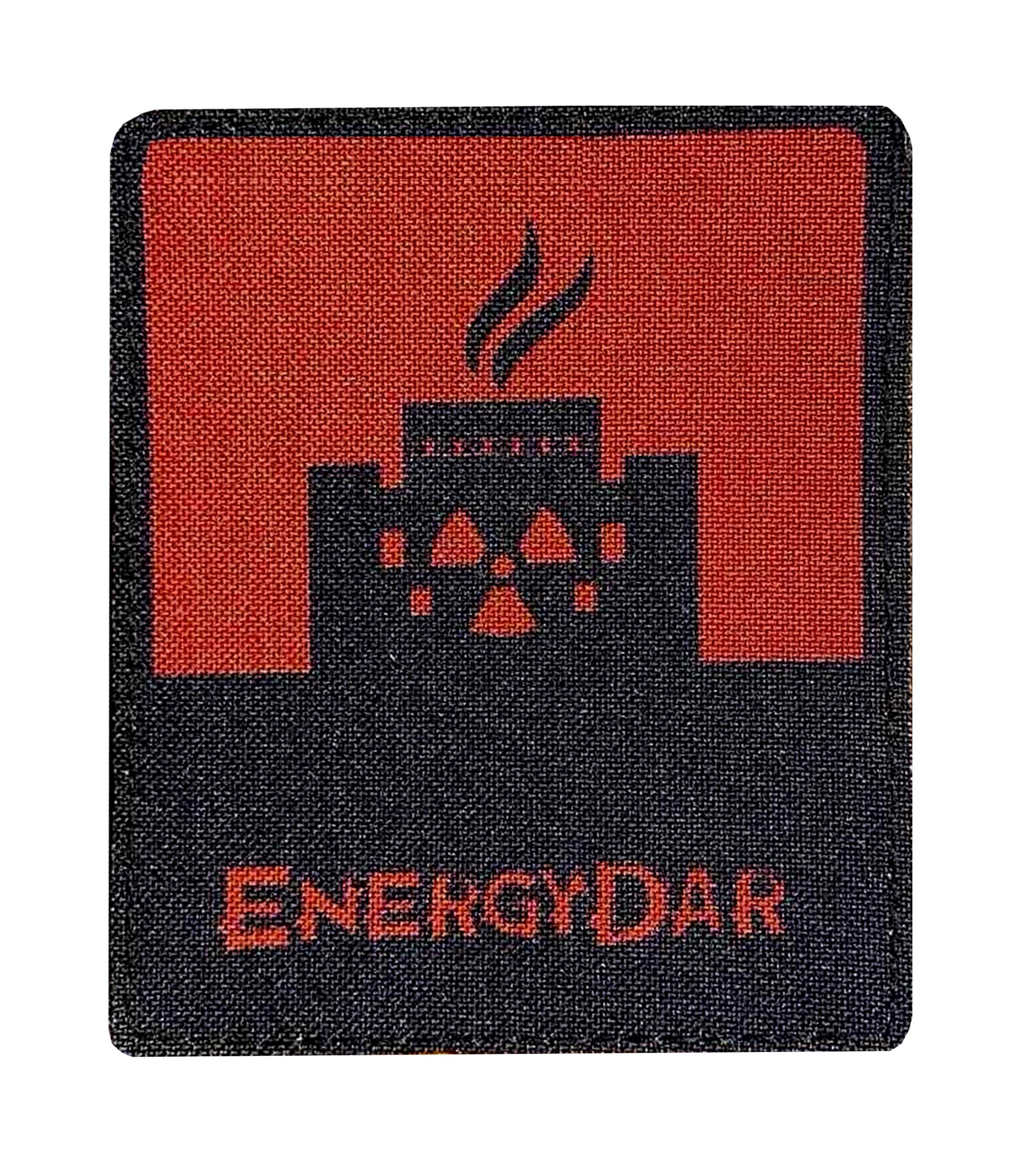 Шеврон принт ENERGYDAR Энергодар атомная станция на липучке Красно-черный (ENERGYDAR)