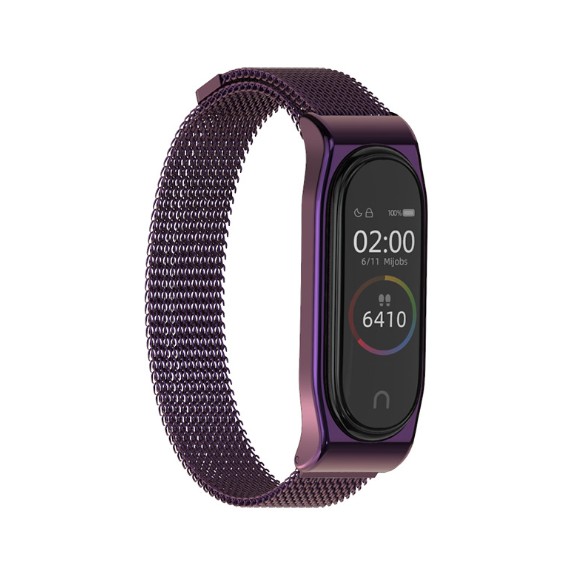 Ремешок для смарт-часов Xiaomi Mi Band 4/3 MiJobs Milanese SE миланская петля на магните металлический Фиолетовый (1700P)