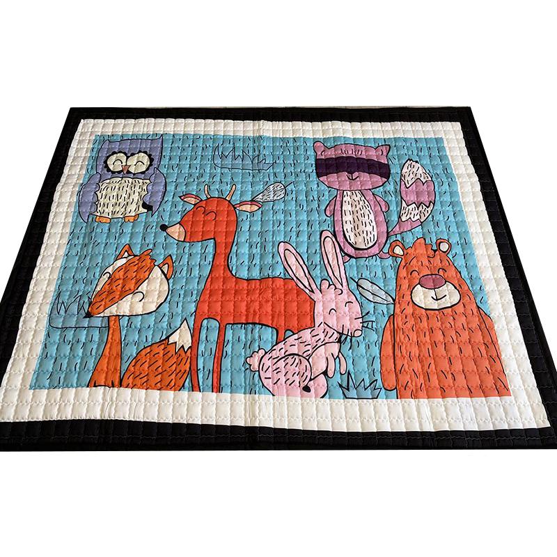 Тканевый ковер Magnitoshka Милые звери в детскую 195x145x1,5 см Голубой