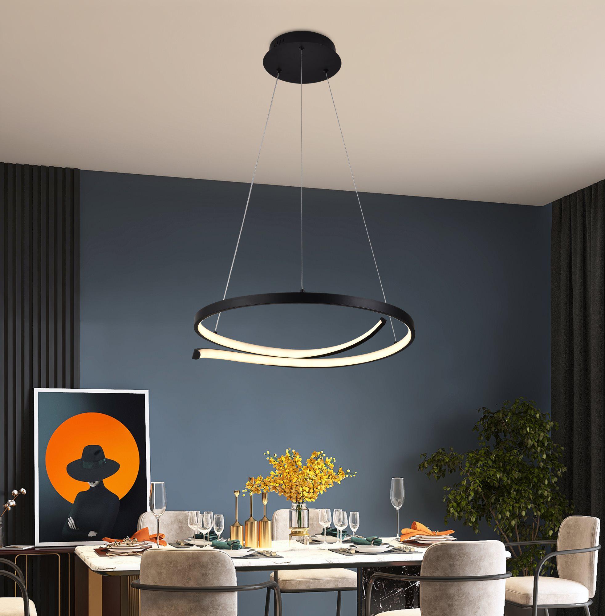 Люстра подвесная светодиодная Sirius LCD3052 BK Черный