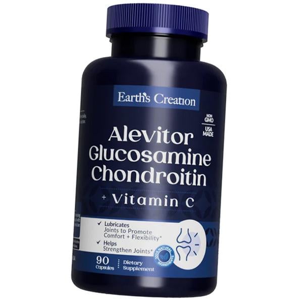 Глюкозамін Хондроїтин та Вітамін З Alevitor Earth's Creation Glucosamine Chondroitin 90 капс. (03604003) - фото 2