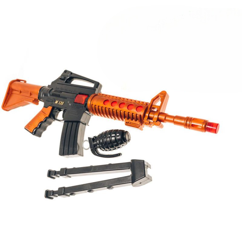 Дитячий іграшковий автомат Golden Gun 805GG з ніжками та гранатою М120 (RLT25606)