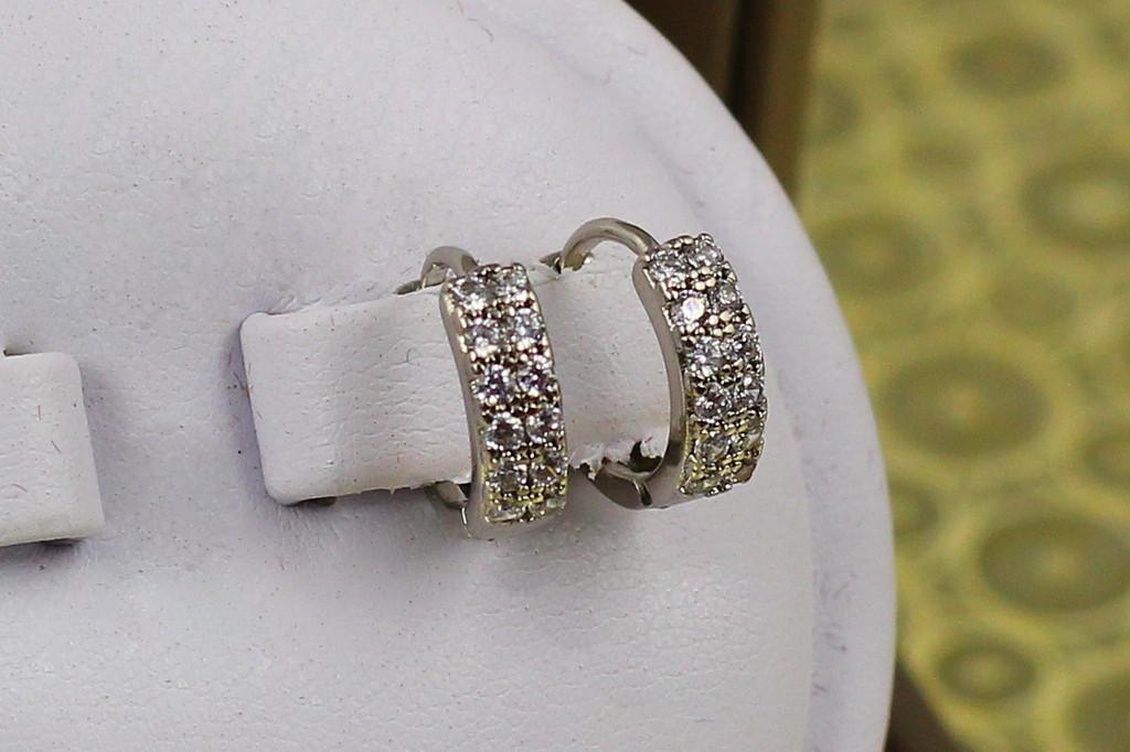 Сережки Xuping Jewelry кільця дві доріжки 1,1 см Сріблястий (1921675541)