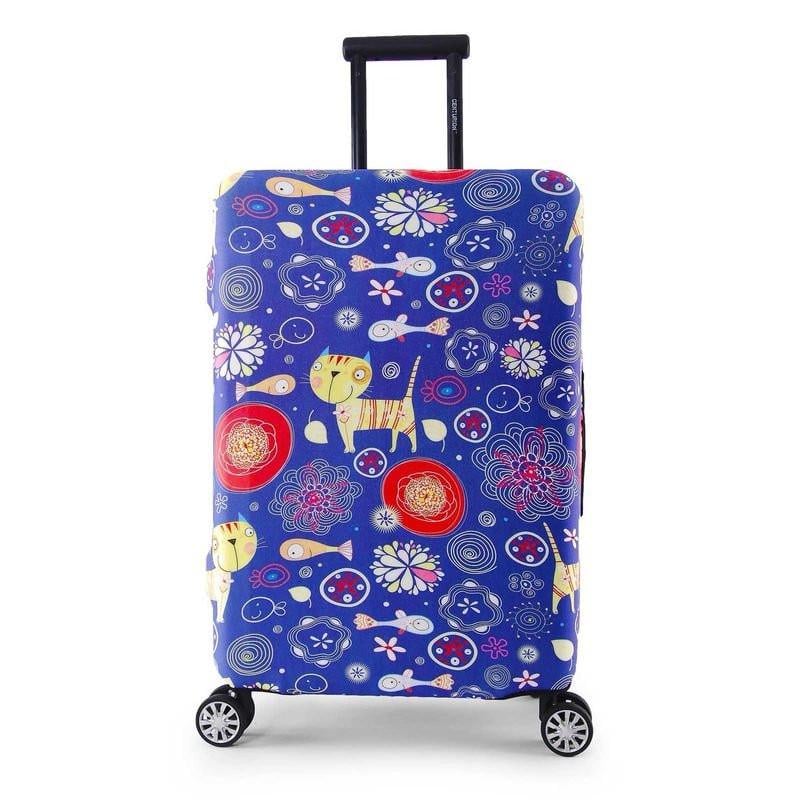 Чехол защитный для чемодана Happy Cat с цветным принтом плотный тянущийся материал/вырезы под ручки S (1815) Чехол защитный для чемодана Happy Cat с цветным принтом плотный тянущийся материал/вырезы под ручки S (1815)