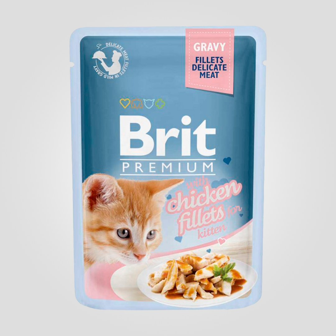 Корм влажный Brit Premium Cat Pouch для котят филе курицы в соусе 85 г (2185011192)