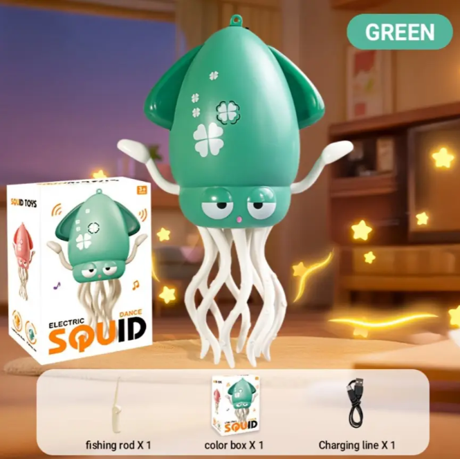 Интерактивная игрушка Осьминог танцующий со звуковыми эффектами Зеленый (10379) - фото 9 Интерактивная игрушка Осьминог танцующий со звуковыми эффектами Зеленый (10379) - фото 9