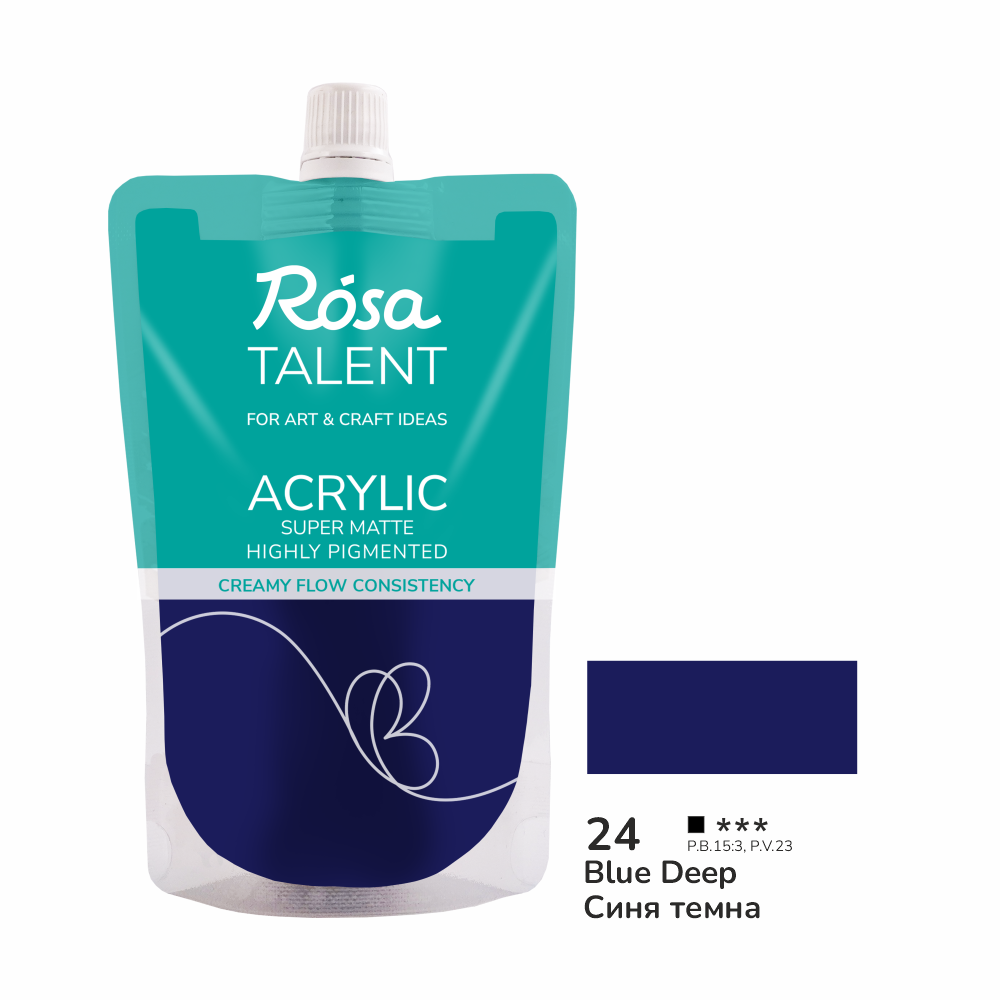 Акриловая краска Rosa Talent 200 мл 24 Синяя темная (Az1-4823098548812) Акриловая краска Rosa Talent 200 мл 24 Синяя темная (Az1-4823098548812)