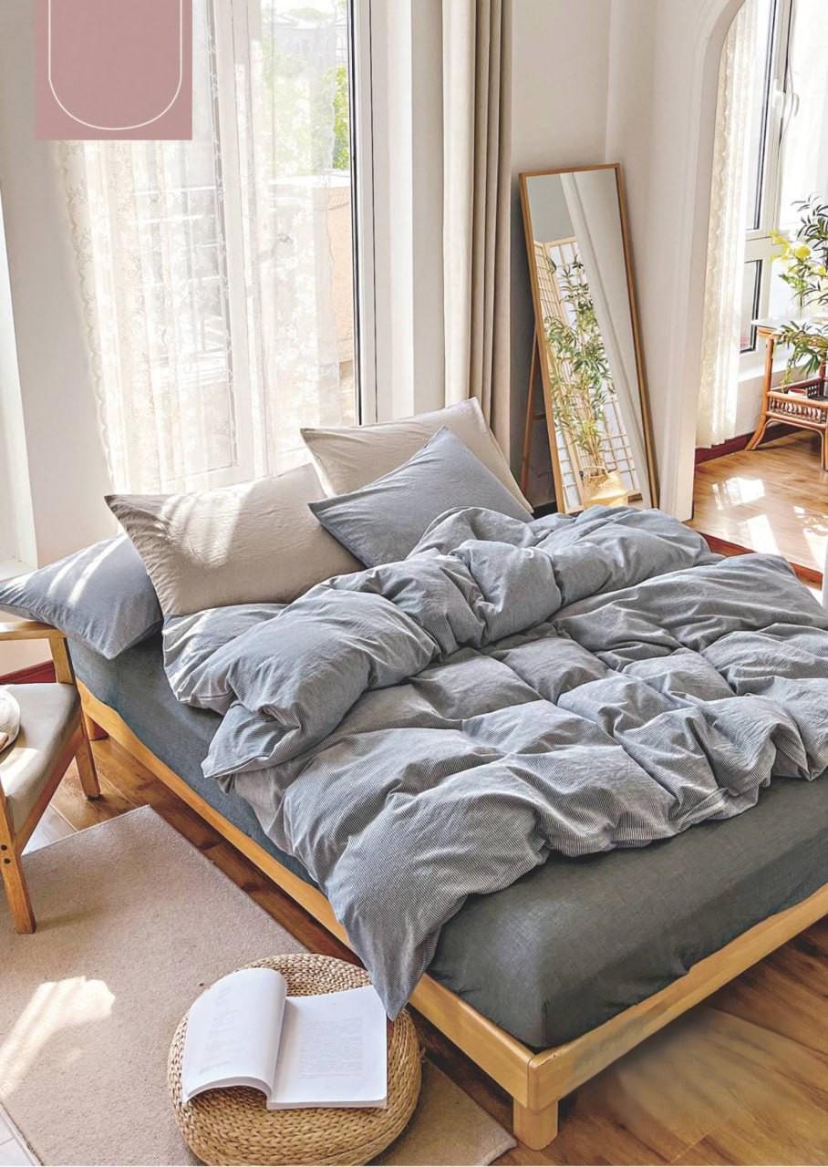 Постельное белье Viluta Wash 12 геометрия вареный хлопок двуспальный (30639)