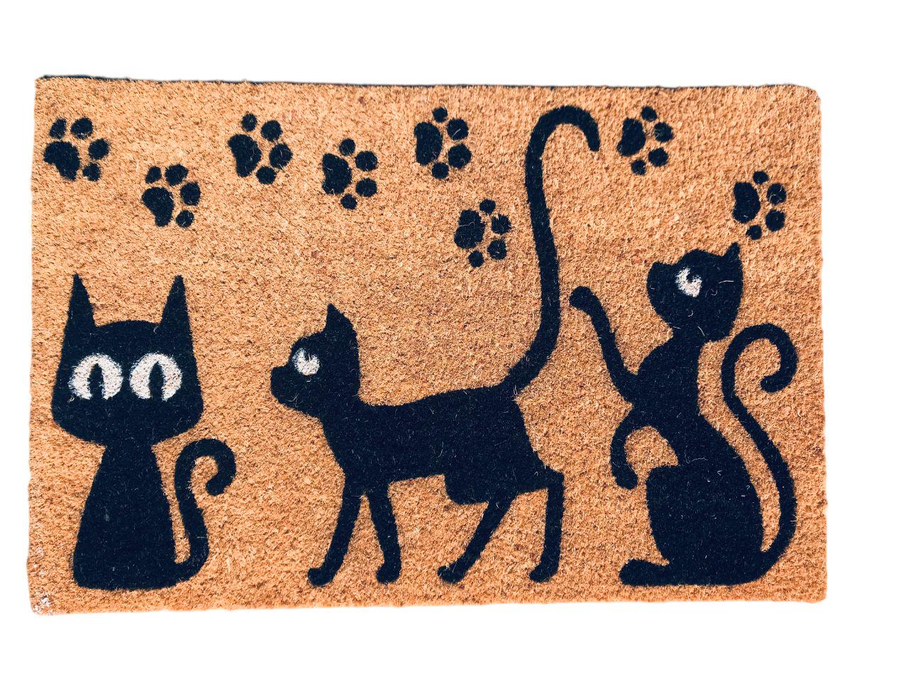 Килимок гумовий придверний Кокос Коти 40х60 см Килимок гумовий придверний Кокос Коти 40х60 см