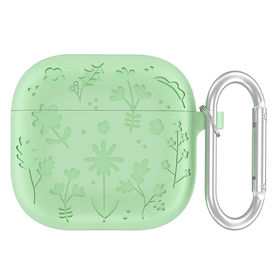 Чохол для навушників Flowers HMU для Apple Airpods 4 силіконовий Matha Green (ECR_8994)