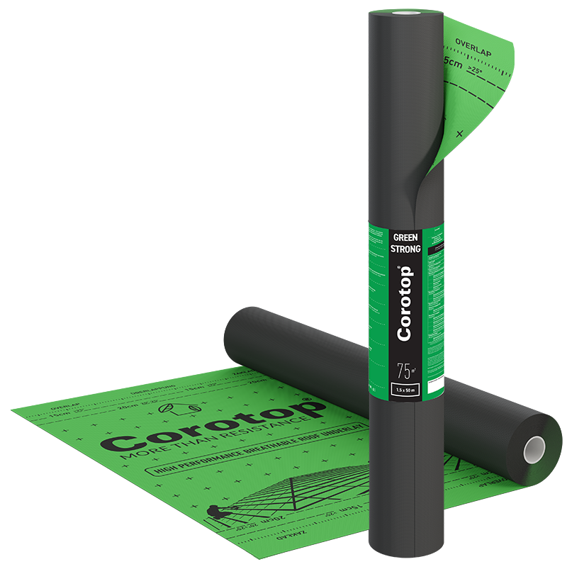 Мембрана гідроізоляційна для даху Corotop Red Strong високопаропроникна тришарова 160 г/м² Sd 0,02 м 1,5x50 м