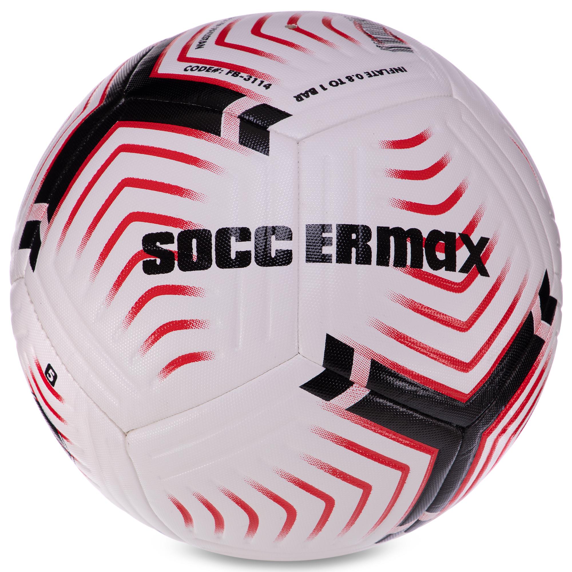 Мяч футбольный Zelart HYBRID SOCCERMAX FIFA FB-3114 №5 PU Белый/Черный/Бордовый (DR008111)