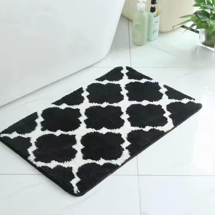 Коврик для ванной комнаты микрофибра антискользящий с узором 40х60 см Черный (2590505525) - фото 2 Коврик для ванной комнаты микрофибра антискользящий с узором 40х60 см Черный (2590505525) - фото 2