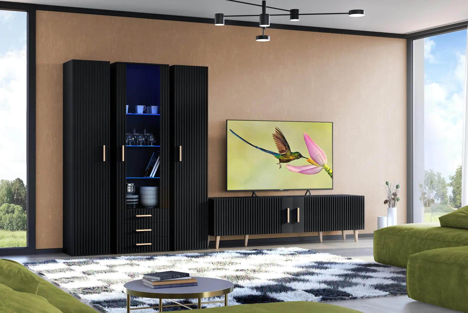 Гостиная комплект Artos Design Verona из ламинированной ДСП/ламинированной МДФ 4 Черный (49347) Гостиная комплект Artos Design Verona из ламинированной ДСП/ламинированной МДФ 4 Черный (49347)