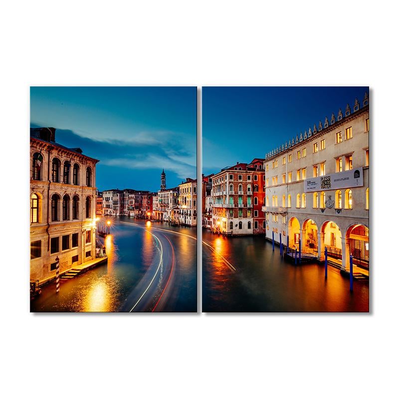 Картина модульная Вечер на Гранд-канале Венеции 2 модуля 60x90 см