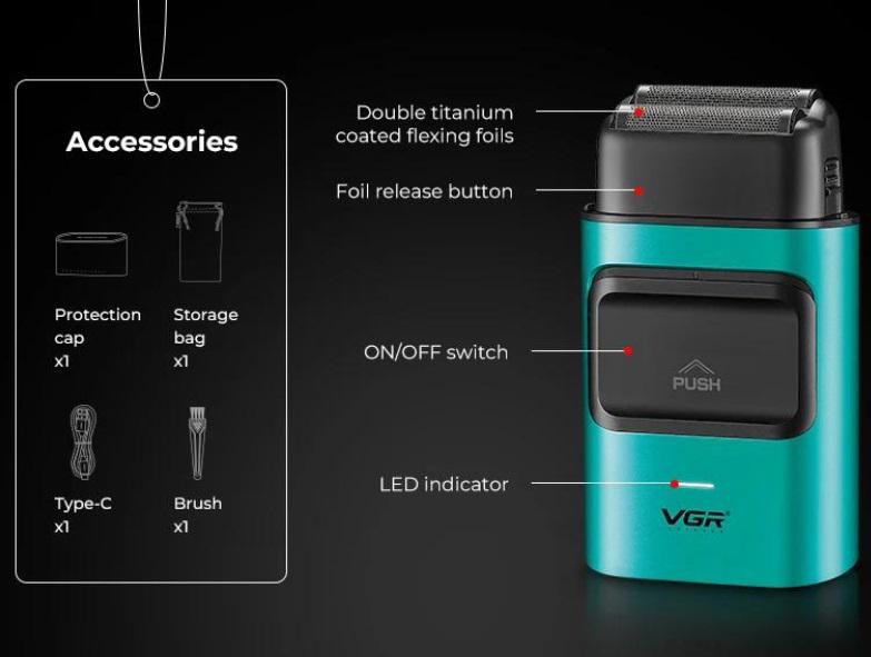 Электробритва VGR V-307 Green - фото 3
