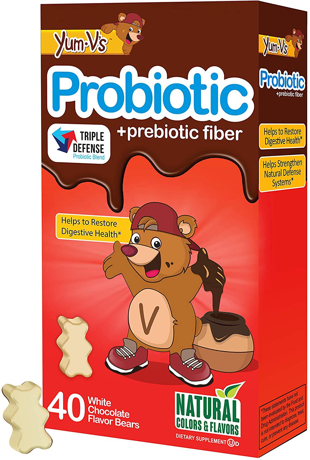 Витамины Probiotic with Prebiotic Fiber White Chocolate 40 Bears