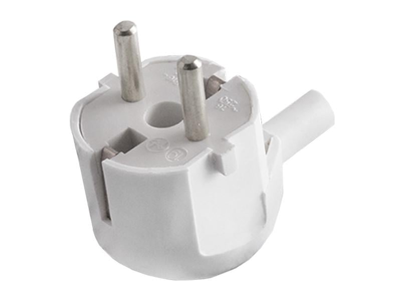 Евровилка угловая с заземлением 16 А Белый (В16-301)