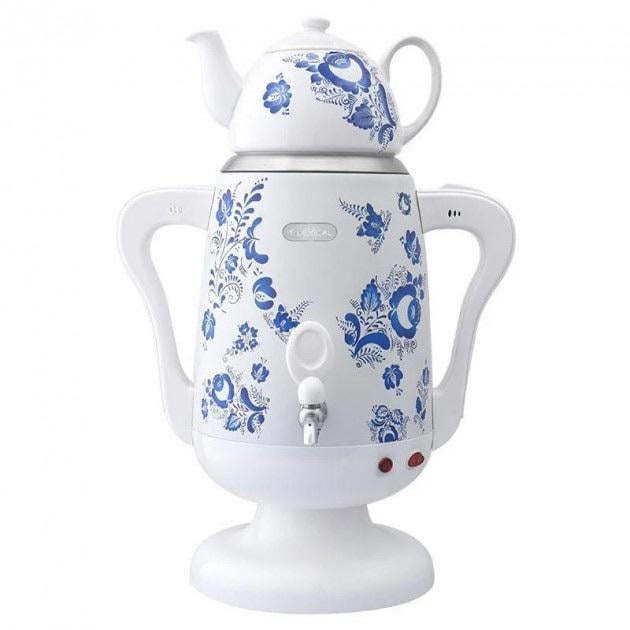 Електросамовар RAF R.7118W з керамічним чайником 0,6 л 1800 Вт 3,5 л Білий (612375)