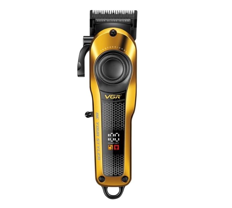Машинка для стрижки VGR V-170 Professional Hair Clipper 6 насадок 1,5-13 мм LED-дисплей аккумуляторная 5 Вт Золотистый