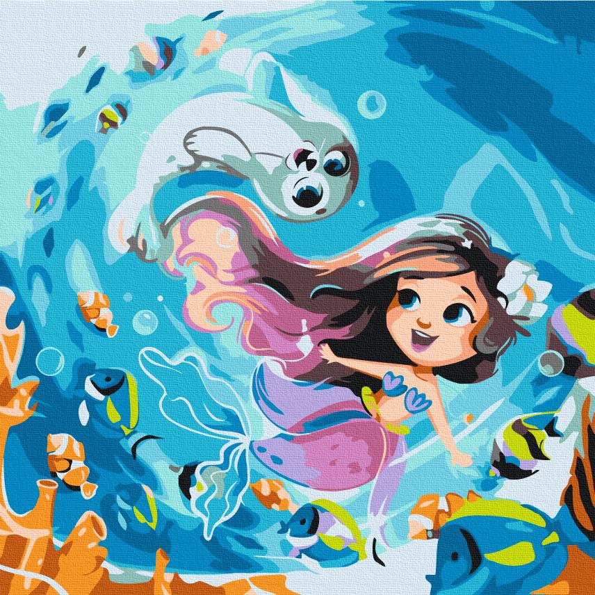 Картина за номерами Brushme Історія русалочки 30x30 см (SQ30033) Картина за номерами Brushme Історія русалочки 30x30 см (SQ30033)