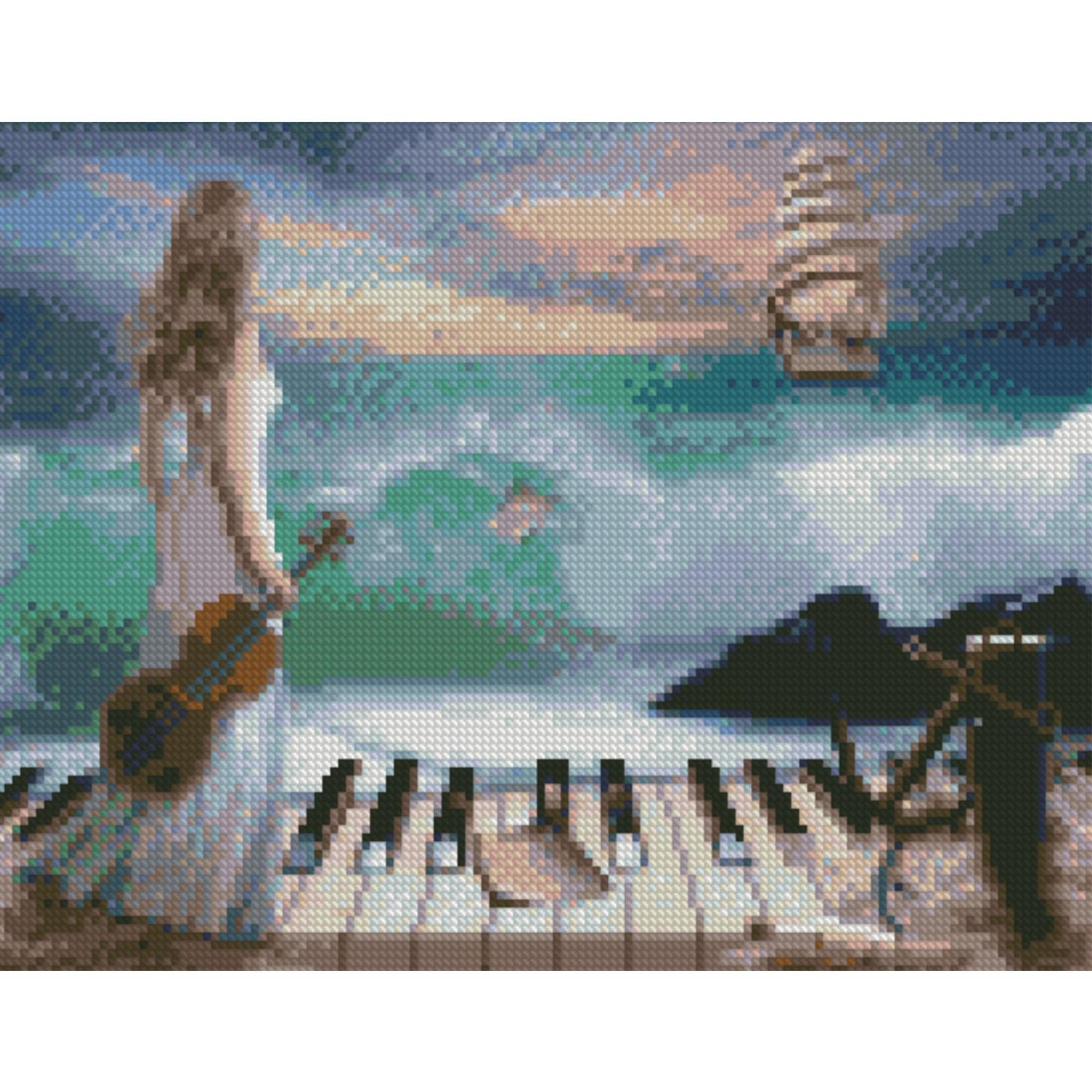 Алмазная мозаика Strateg Шторм в океане 30x40 см (Str-HX256)