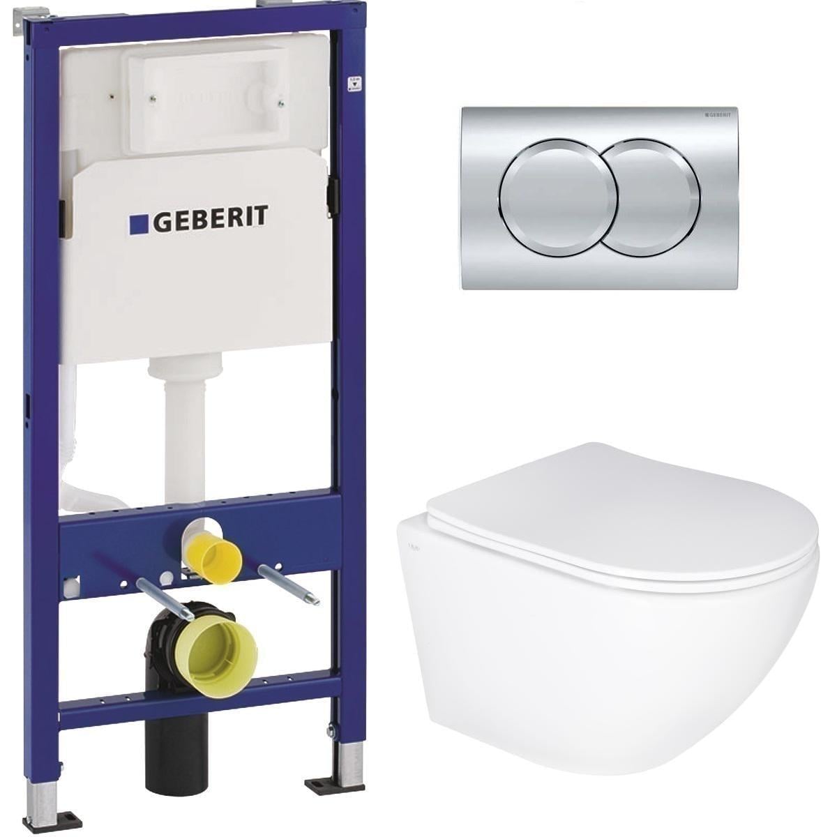 Комплект инсталляции Geberit с безободковым унитазом Ciclone Liscio и сиденьем Slim Duroplast/Soft-close (whl362241201)