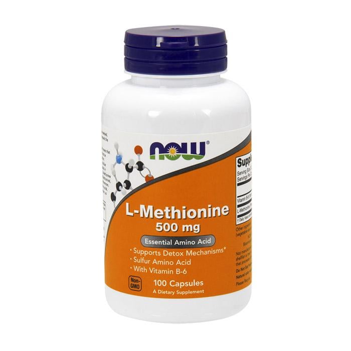 L-метионин NOW L-Methionine 500 мг с витамином B6 100 капс.