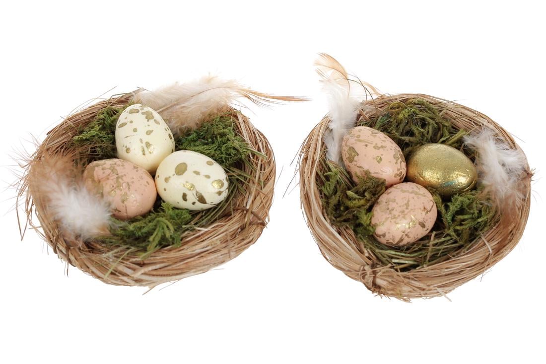 Декорация пасхальная BonaDi Гнездо 6 шт. (743-817)