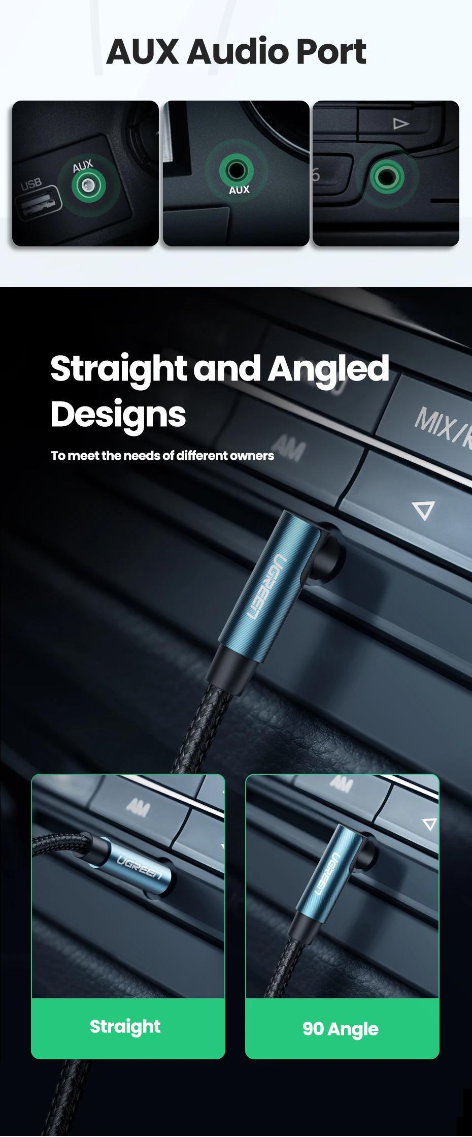 Кабель UGREEN 3.5 мм minijack стерео AUX TRS 3-пиновая нейлоновая оплетка 1,5 м Черный (60180) - фото 4 Кабель UGREEN 3.5 мм minijack стерео AUX TRS 3-пиновая нейлоновая оплетка 1,5 м Черный (60180) - фото 4