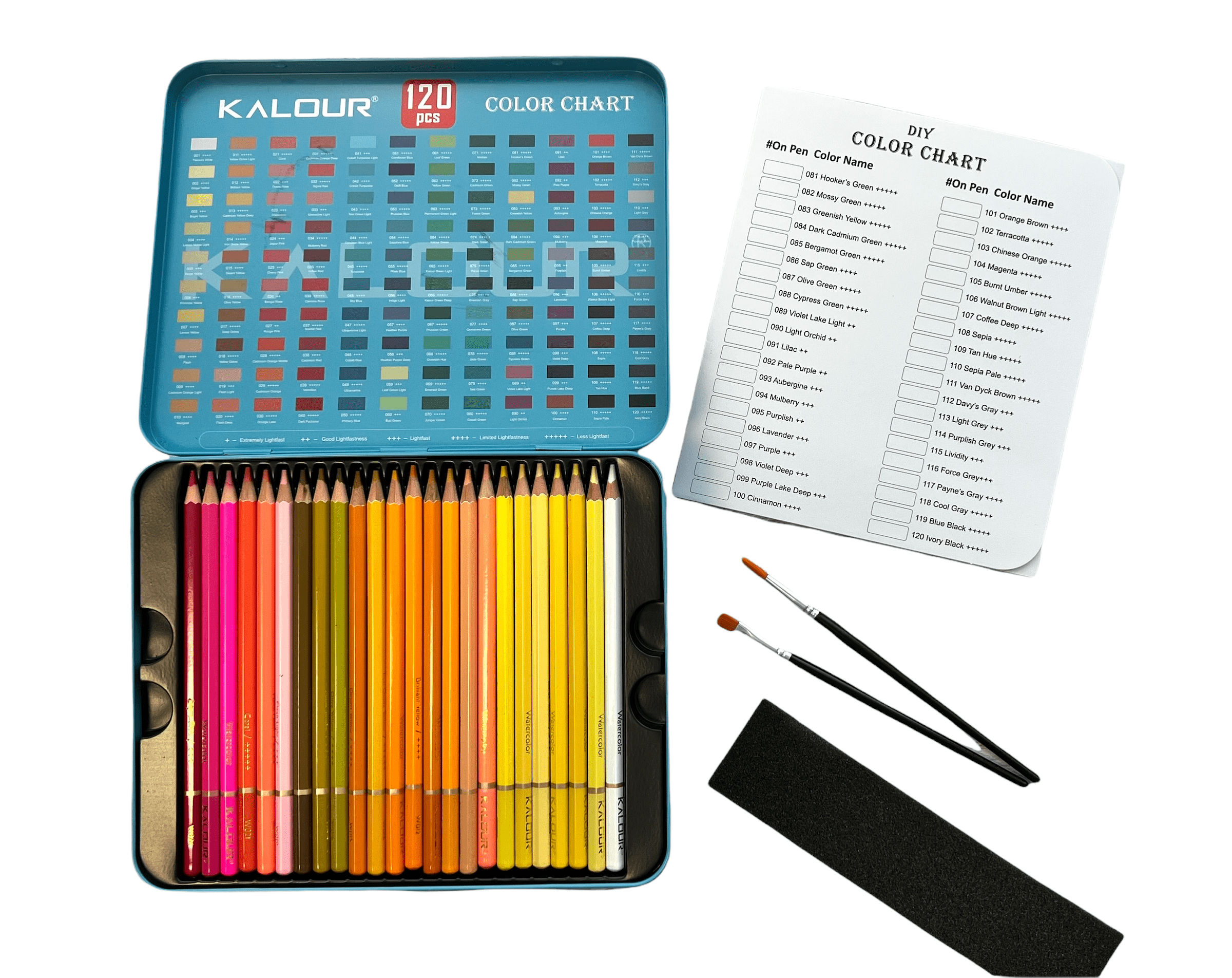 Набір акварельних олівців Kalour у металевому пеналі 120 кольорів - фото 3 Набір акварельних олівців Kalour у металевому пеналі 120 кольорів - фото 3