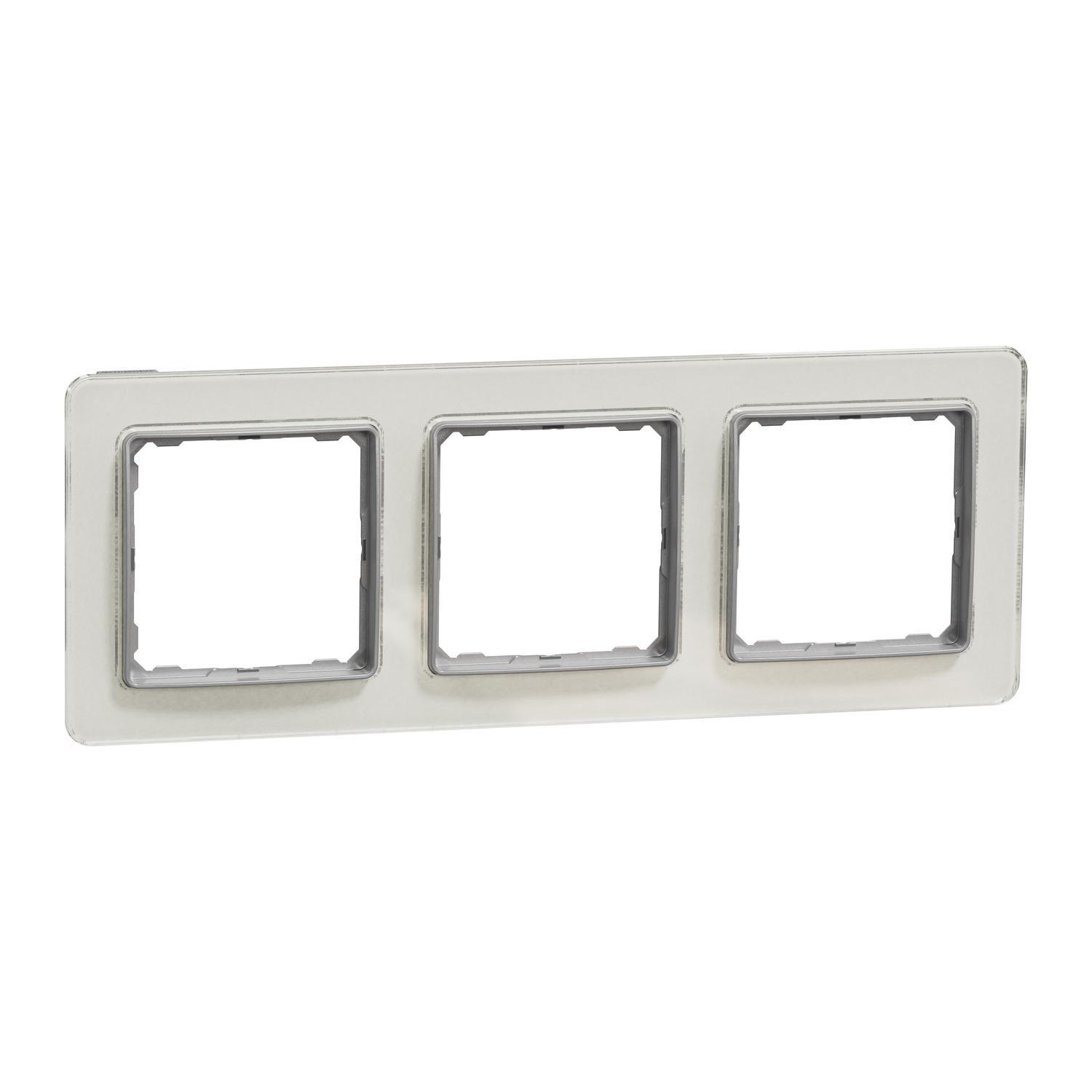 Рамка трехместная Schneider Electric Sedna Elements Белое стекло (SDD360803)