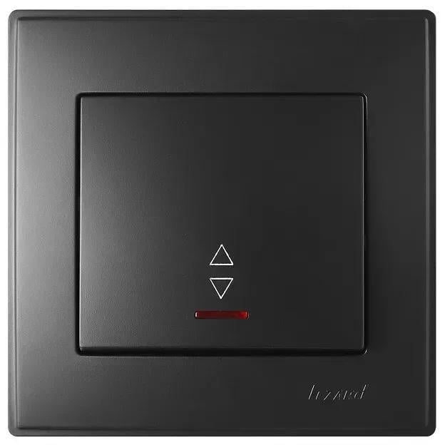 Выключатель одноклавишный проходной Lezard LESYA 705-4242-114 с подсветкой Антрацит (27552773)