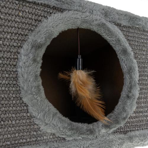 Домик для кошек Purlov 26215 с лежанкой из плюша и подвесной игрушкой - фото 4 Домик для кошек Purlov 26215 с лежанкой из плюша и подвесной игрушкой - фото 4