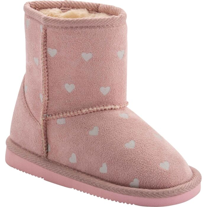 Уггі дитячі для дівчаток Coqui Valenka Boots з принтом білі серця р. 26 15 см Рожевий (23365716) - фото 3