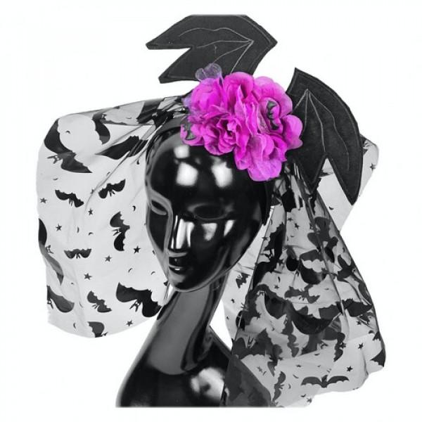 Декор на Хэллоуин Seta Обруч Wings&Rose с фатой (19-946VT)