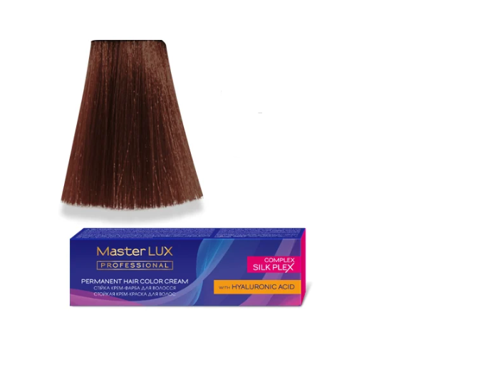 Крем-фарба для волосся стійка Master LUX 5.34 світлий шатен 60 мл Золотисто-мідний
