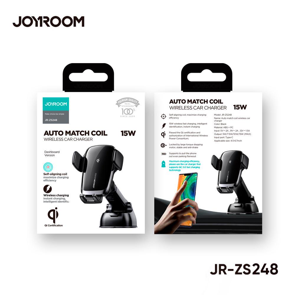 Держатель JOYROOM Electric Wireless Car Charger Holder suction cup version JR-ZS248 |4.5-6.7", 15W| - фото 5