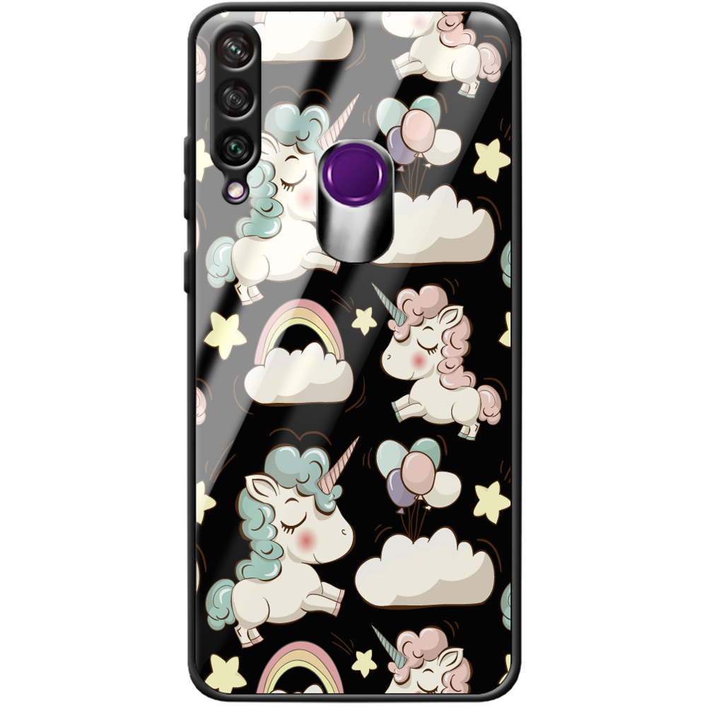 Чохол BoxFace Huawei Y6p Unicorns Чорний силікон зі склом (40017-cc2-40863) - фото 1