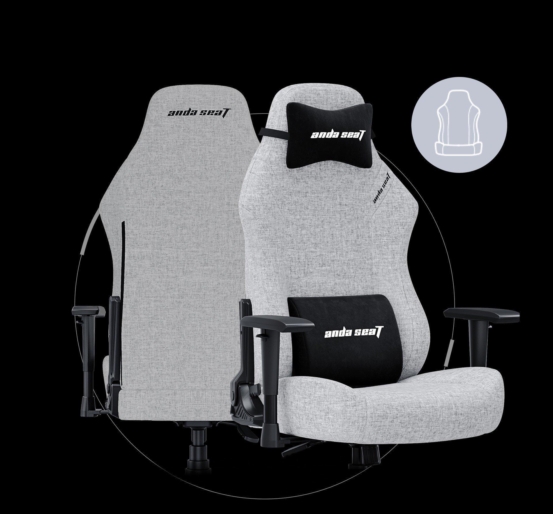 Крісло комп'ютерне для геймера Anda Seat Luna L Grey Fabric (AD18-44-G-F) - фото 14 Крісло комп'ютерне для геймера Anda Seat Luna L Grey Fabric (AD18-44-G-F) - фото 14