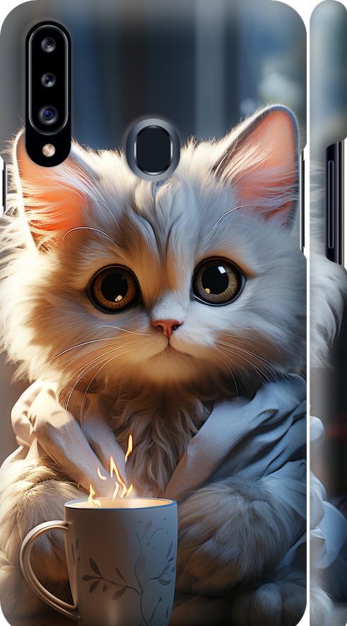 Чехол на Samsung Galaxy A20s A207F White cat (5646m-1775-42517)