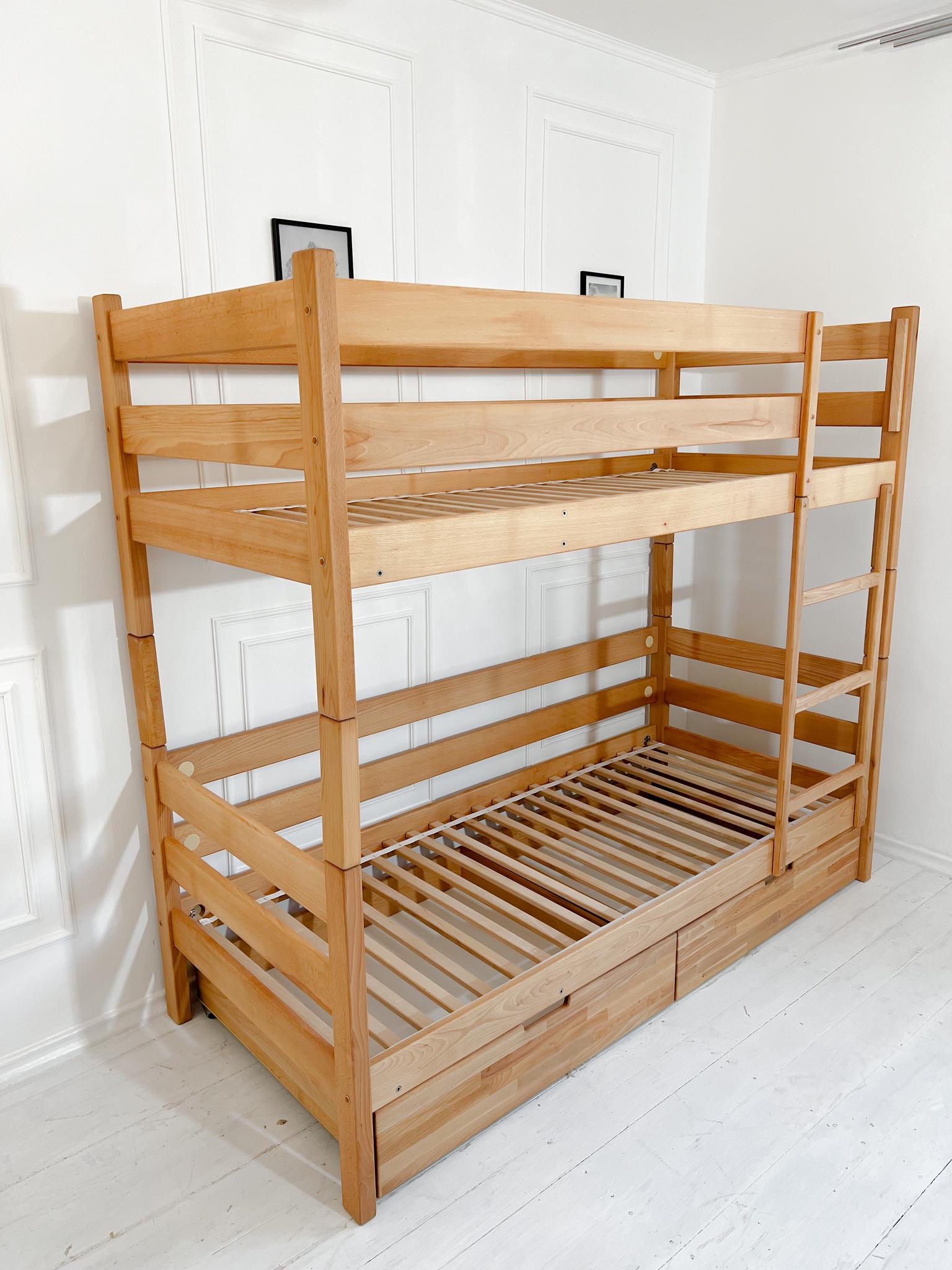 Ліжко підліткове двоярусний Goydalka Tokyo з шухлядою 190x80 см Натуральний