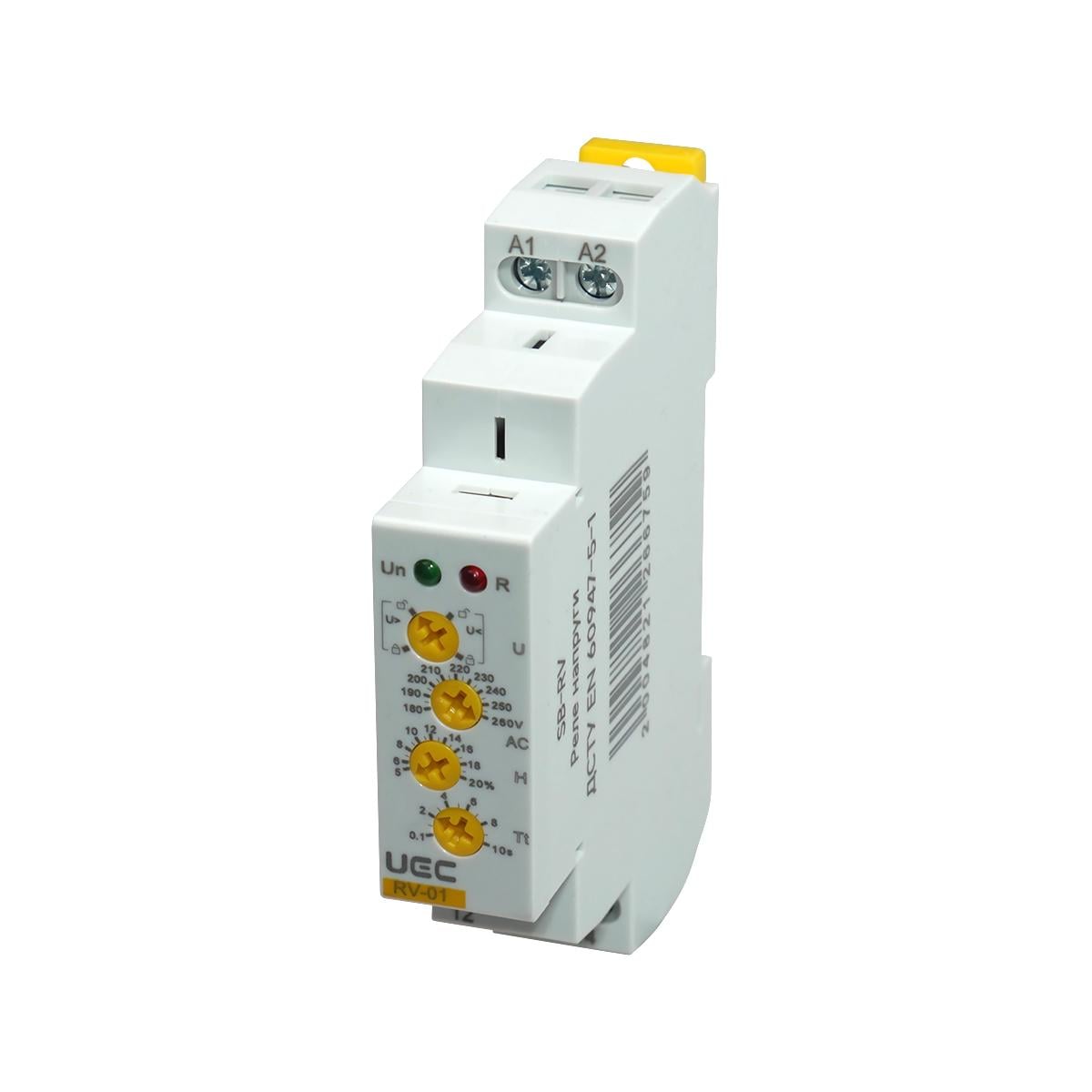 Реле напруги UEC RV-01/A220 однофазне 10А 230V AC з блокуванням (SB-RV-01-A220)