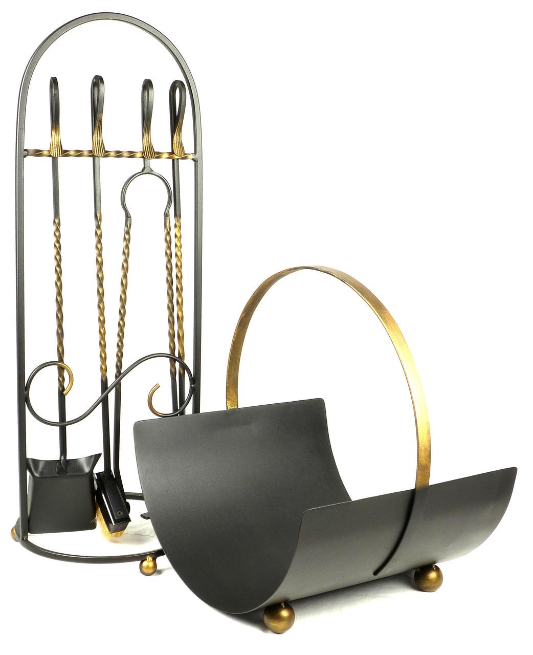Каминный набор Факел с дровницей 4 инструмента