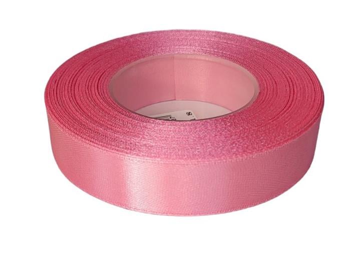 Стрічка для упаковки атласна 2 см 23 м Рожевий (14835)