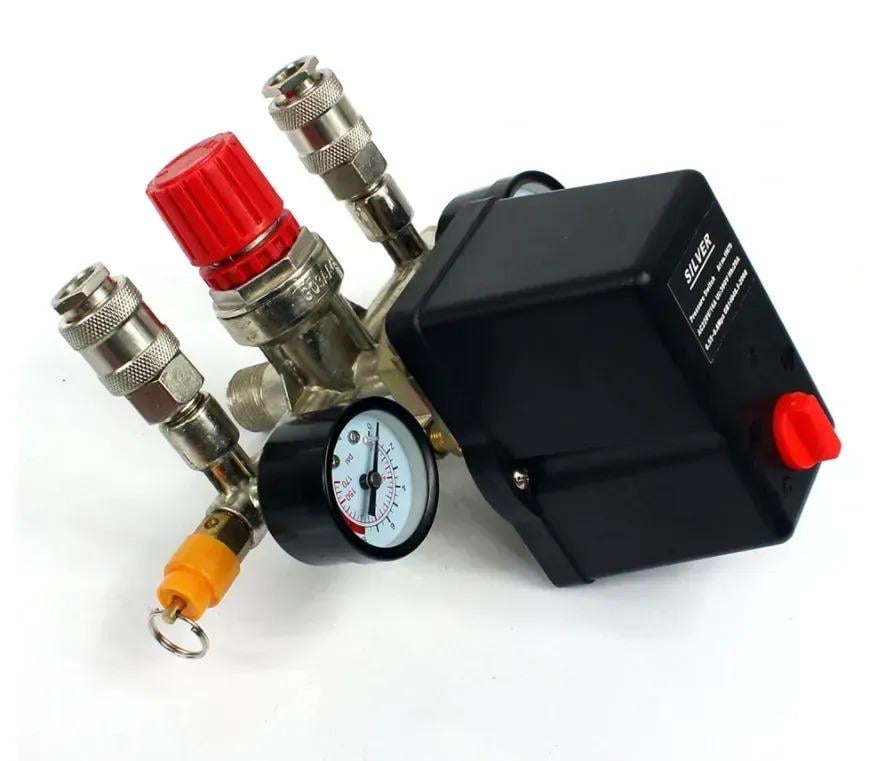 Прессостат 230/380 2 выхода/реле давления/редуктор/2 манометра/предохранительный клапан (29678982) - фото 4