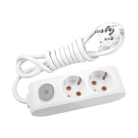 Удлинитель Viko 2 гнезд 2 м с заземлением и кнопкой Multi-Let Белый (90118202)