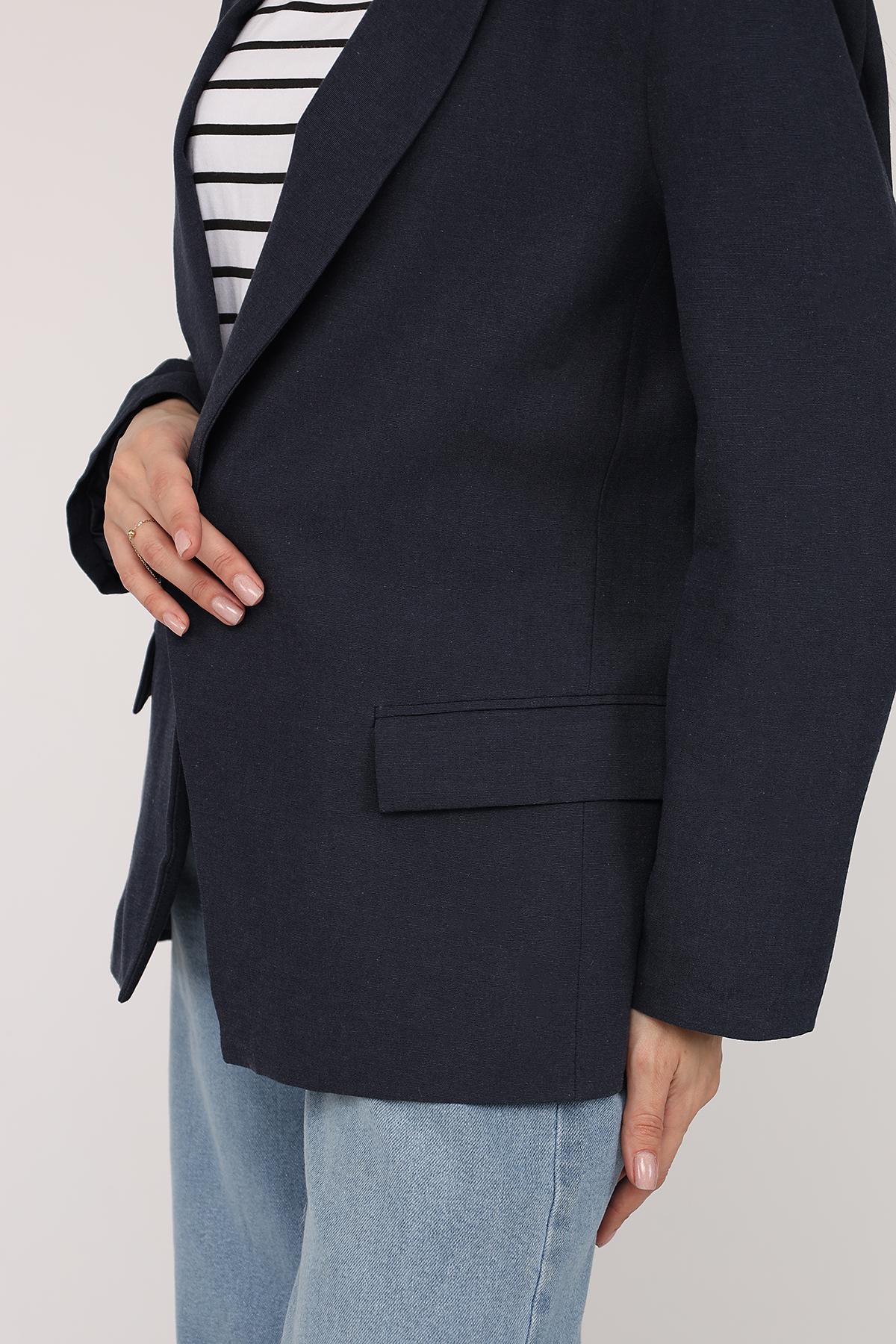 Жакет жіночий ЦБ-00271988 р. 46 Синій (SKT001050202) - фото 4 Жакет жіночий ЦБ-00271988 р. 46 Синій (SKT001050202) - фото 4