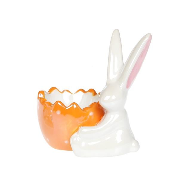 Подставка для яйца керамическая BonaDi Зайка Персиковый (733-307)