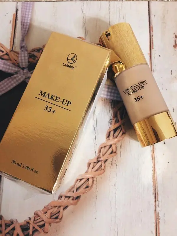 Тональная основа с эффектом лифтинга Lambre Make-up Gold 35+ №2 30 мл Розово-бежевый - фото 2